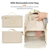 Waterproof Bag Photography Backpack Large Capacity Camera Case with Tripod Holder 15.6Inch Laptop for Women Men