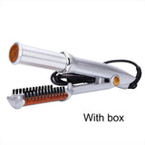 Curling Max 2-Way Rotating 2 In 1 Curler Straightener Brush Smoothing Hair Iron Electric Hairbrush