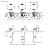2 Planks Classical Peg Acoustic Guitar Tuners 1:18 Tuning Key Left 3 Right Guitars Knobs Replacement