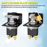 500A 12V 20247 Battery Disconnect with Lockout Plate Heavy Duty Kill Switch Fixed Handle Isolator for Car Auto RV Boat