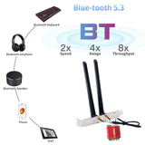 FENVI Wi-Fi 6E AX210 Tri Band 2.4G/5Ghz/6Ghz Bluetooth 5.3 802.11AX M.2 Wireless WiFi Card Desktop Kit For Win 10/11
