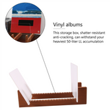 Vinyl Record Storage Holder Acrylic Ends - Display Your Singles and LPs in This Modern Portable Rack Unit
