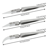 6 Pcs Precision Ceramic Reverse Solder Tweezers, Non-Conductive, Anti-Magnetic Pointed and Curved Tips Tweezers Set