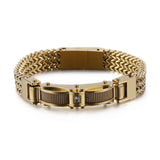 Gold Stainless Steel Men's Diamond Bracelet