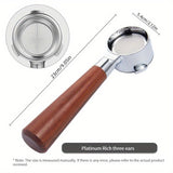 1pc, Coffee Filter With Handle, Universal 54mm Bottomless Handle Filter Coffee Handle, Stainless Steel Double Ear Coffee Machine