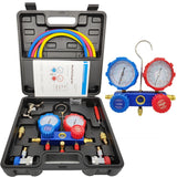 Car Air Conditioning Manifold Hose Kit for R410A R134a R404A R22 Refrigerant Pressure Gauge Set with Box