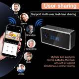 Mini WiFi Camera Clock Cam HD 1080P Surveillance Cams Night Vision Alarm Monitor Wireless Video Recorder Camcorder Home Security