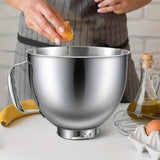1 Pc Stainless Steel Mixer Bowl For KitchenAid Artisan&Classic Series 4.5-5 QT Tilt-Head Mixer 5 QT Mixing Bowl With Handle