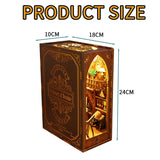 3D Wooden Puzzle Bookend Kit Bookshelf Decor, With Light Model Kits For Adults