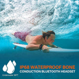 Bone Conduction IP68 Waterproof Bluetooth 5.1 Open Ear Wireless Sports Headphones for Running Swimming Blue