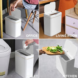 1pc Narrow Smart Trash Can, Bathroom Clip Sewing Paper Basket, Household Automatic Mute Sealed Trash Can