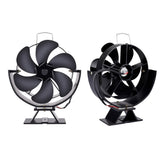1pc Fireplace Fan, Wood Stove Fan  Adjustable 360° Rotation Black Round Back Bracket Small Trapezoidal Base , Non Electric Fan For Wood, Thermoelectric Fan Thanksgiving Halloween Christmas Gift Fall Winter Essential Fireplace Accessories