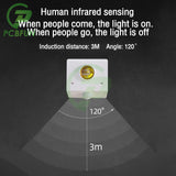 Automatic Human Body Infrared IR LED Bulb E27 Base Lamp Motion Sensor Light Socket Adapter Holder AC110-240V
