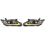 VLAND LED Projector Dynamic Headlights DRL Clear Lens Fit for Camry XV40 US 2010-2011 LHD