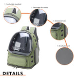Cats Travel Bag Breathable Space Capsule Backpack Oxford Cloth Transparent Cover Waterproof Pet Carrier Supplies