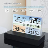 Digital Alarm Clock Temperature Humidity Weather Forecast Electronics Desktop Table Watch AA Battery Living room Bedroom