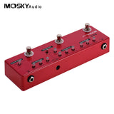 MOSKYAudio DC5 6-in-1 Guitar Multi-Effects Pedal Delay Chorus + Distortion Overdrive Booster Buffer Full with True Bypass