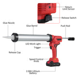 Electric Kit 21V Caulking hine with Aluminum Tube Cordless Equipped LED Light 7 Adjustable Speeds