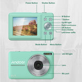Andoer Portable 1080P Camera Video Camcorder 44MP Auto Focus 2.5 IPS Screen 16X Digital Zoom with 32GB Memory Card