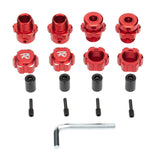 4Pcs 17mm Hex Nuts Adapter Splined Wheel Extension Combiner for 1/10 E- SUMMIT RC Car Parts,Red