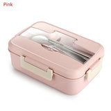 1000ML Portable Plastic Bento Box Leakproof Lunch Box Microwave Lunch Box Wheat Straw Dinner Ware Food Storage Container