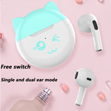 TWS Bluetooth 5.0 Earphones Cute Cat Ear Charging Box Wireless Headphone Sports Earbuds Touch Binaural Headsets With Mic