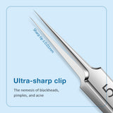 Medical Stainless Steel Blackhead Tweezers Pimple Comedone Remover Nipper Curved Bend Head Face Cleaner Acne Clip Beauty Tool