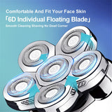 RESUXI LK-8820 Multifunction 6-In-1 Shaves IPX6 Waterproof USB Charging Compact and Portable 6 Heads Razors 100-240V-50/60Hz-8W