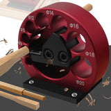 Dowel Maker Jig Kit Aluminum Alloy Square Wood Bar Round Auxiliary Tool Carbide Blade 8 Different Diameter Turning Holes