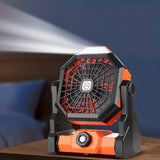 1pc Rechargeable Camping Fan With LED Lantern - Portable USB Table Fan For Tent, Travel, And Outdoor Activities - Battery Operated Powered Fan With Bright Light And Adjustable Speeds