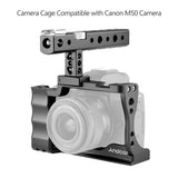 Andoer Cage Kit for Canon EOS M50 DSLR Cameras Top Handle Camera Video Rig Aluminum Alloy with Cold Shoe Mount