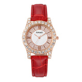 Women's Diamond-embedded Roman Face Simple Fashion All-match Quartz Watch Gift Box