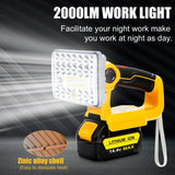 18W 2000LM LED Work Portable Outdoor Camping Light Rechargeable Lamps Flashlight for 18V Li-ion Battery