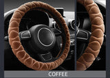 Soft Winter Warm Steering Wheel Cover Protector Decoration Super Thick Plush Collar for Women Man Car Accessories