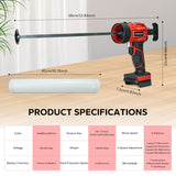 Cordless Caulking 20oz/600ml Electric Sausage Caulk Gun 4 Adjustable Speeds Anti-Drip for 18V Battery (No Battery)