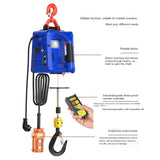 160 meters remote control electric hoist portable hand winch traction block electric wire rope lifting hoist traction rope