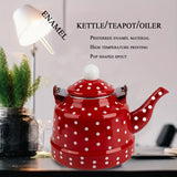 1Pc Enamel Tea Kettle Stainless Steel Teapot Stovetop Tea Kettle Coffee Pot Coffee Kettle Lovely Enamel Teapot For Loose Leaf Tea