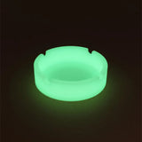 Eco-Friendly Silicone Soft Round Ash Tray PLuminous Portable Fluorescent Ashtray Anti-Scalding Cigarette Holder
