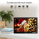 Andoer 17" LED Digital Photo 1920*1080 Electronic Picture Frame MP3 MP4 Video Player Clock Calendar with Remote Control