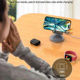 360 Rotate Metal 3 in 1 Magnetic Wireless Charger Stand Pad For iPhone 15 14 13 12 Apple Watch 9 8 Fast Charging Station