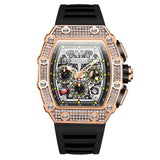 2022 New Luxury Men's Watch ONOLA Unique Fashion Diamond Inlaid Design Automatic Mechanical Waterproof Tape Watch Men
