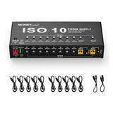 MOSKYAudio ISO-10 Effect Power Supply Station - 10 Isolated DC Outputs & One 5V USB Output for 9V, 12V, 18V Guitar Effects