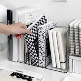 Bookends Acrylic Transparent Bootand Divider Board Office Desk Organization for Fixed