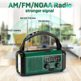 Solar-Powered Emergency Hand Crank Radio with AM/FM/NOAA Weather, SOS, LED Torch & Reading Lamp
