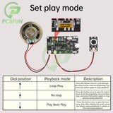 Recordable Sound Module 8M MP3 WAV Button Control Music Voice Player Programmable Board with Speaker for DIY Greeting Card Gift