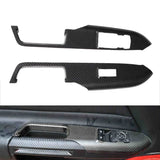 2pcs Inner Door Armrest Panel Trim Cover Carbon Fiber for Ford Mustang RHD 2015 2016 2017 2018 2019 2020 2021