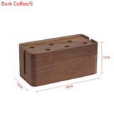 1PCS Wooden Table Wire Cable Organizer Solid Wooden Junction Box Cable Winder Storage Box Desktop Clip Holder For TV Box