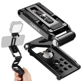 Metal Phone Holder Clamp Portable Z-Shape with Cold Shoe SmartPhone Tripod Mount Clip for Tiktok Vlog Photography Video Light