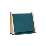 Stand Wooden Necklace Holder Pendant Organizer Jewelry Display for Countertop with Dark Green Veet