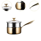 Saucepan with Lid Pasta Cookware Ergonomic Handle Deep Frying Pot Milk Soup Pan